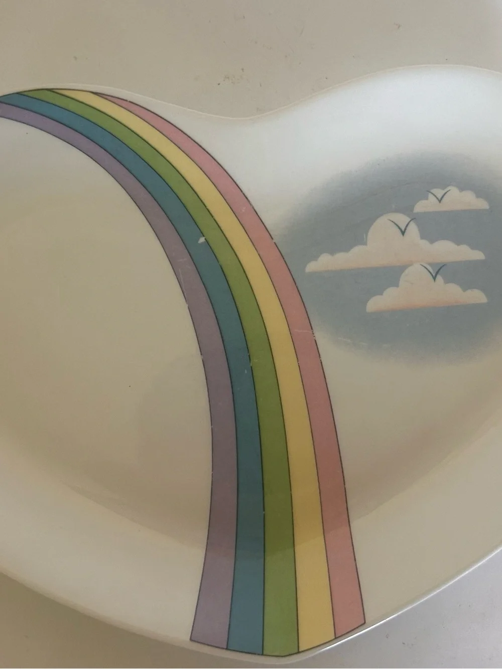 Elizabethan Staffordshire Over Rainbow Fine Bone China Heart Plate‎ Mug VTG 90s